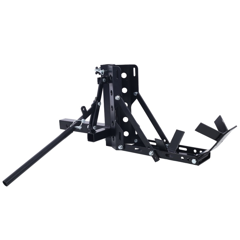 800LBS Motorcycle Trailer Hitch Scooter Hauler Mount Rack 2″ Tow Carrier Receiver Heavy Duty Steel