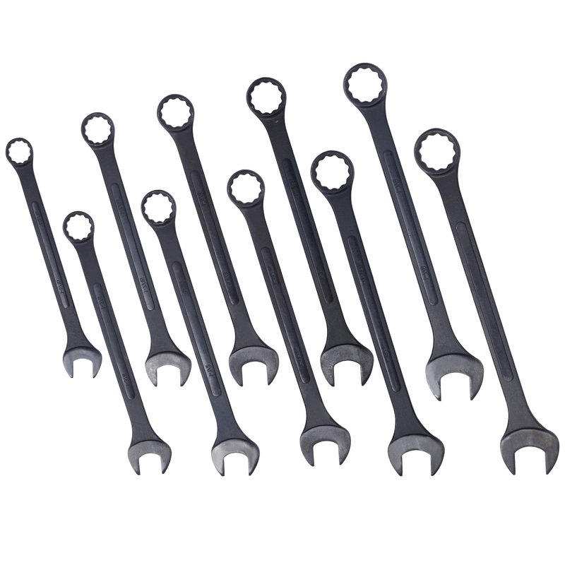 10 PCS SAE Jumbo Combination Wrench Set Extra Large Black-Oxide 1-5/16″ – 2″ with Pouch