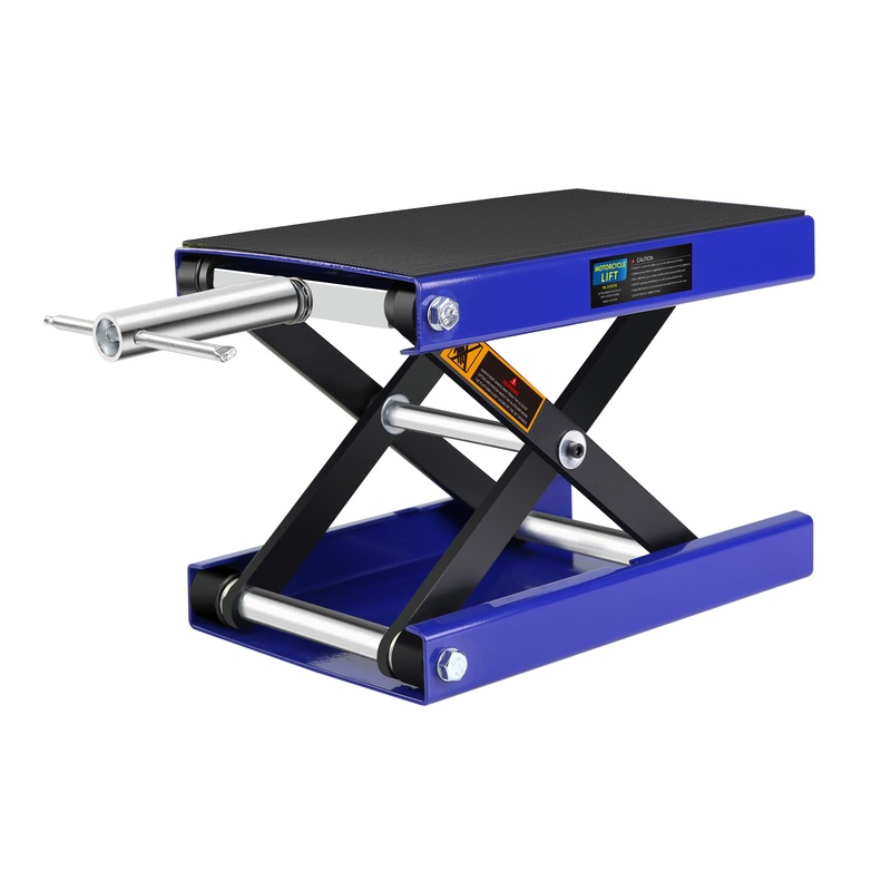 1100 LBS Motorcycle Scissor Lift Jack with Wide Deck & Safety Pin 3.7″-14″ Center Hoist Crank Stand Steel for Street Bikes Cruiser Bikes Touring