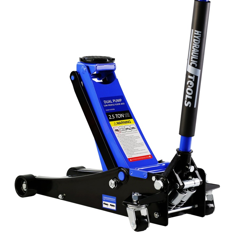 2.5 Ton Low Profile Steel Racing Hydraulic Floor Jack with Dual Pistons Quick Lift Pump Lifting range 3.5″-19.5″