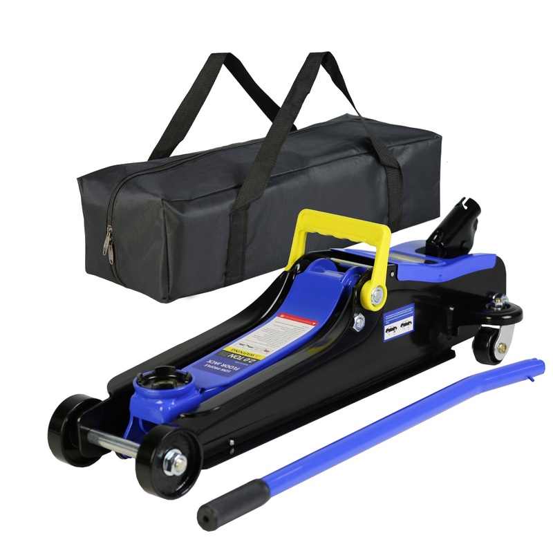 2 Ton Low Profile Floor Jack HeavyDuty Steel with Single Piston Quick Lift Pump Lifting Range 3.3″-15.2″