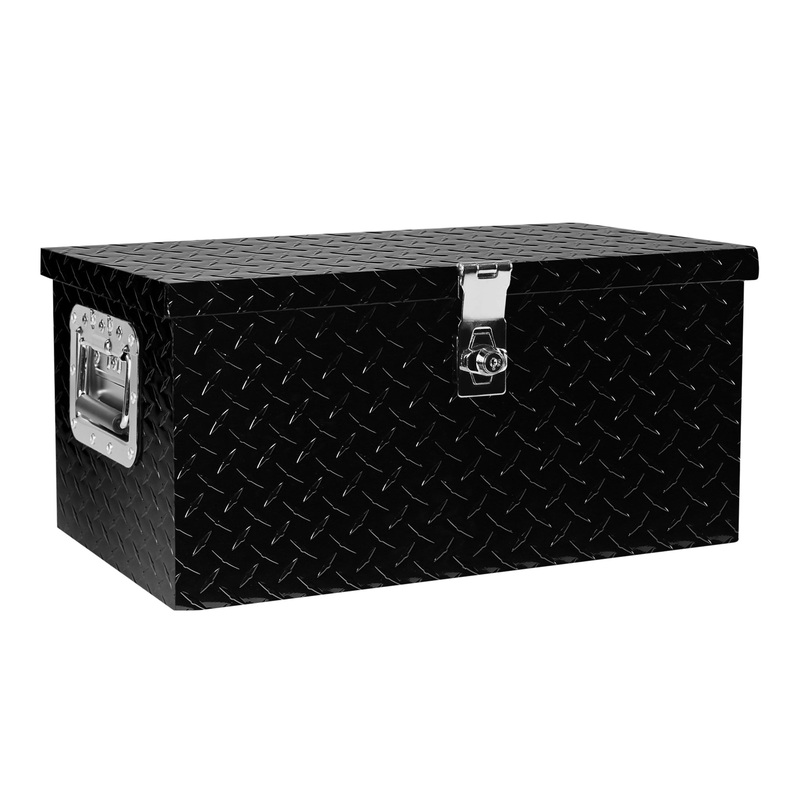 20 Inch Truck Box Aluminum Tool Box with Lock Side Handle and Keys Black 20.1″11.8″9.3″