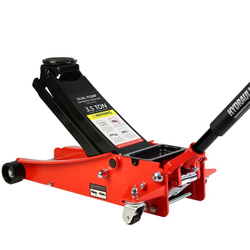 3.5 Ton Low Profile Heavy-Duty Steel Racing Floor Jack with Dual Piston Quick Lift Pump Lifting Range 4″-21″