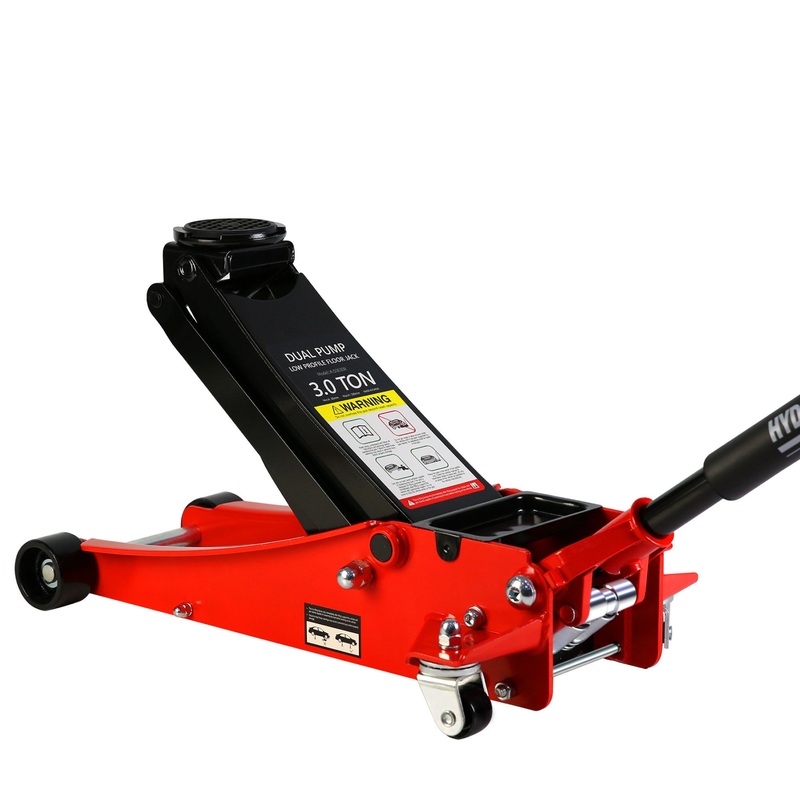 3T Hydraulic Ultra Low Floor Jack with Dual Pistons Quick Lift Pump Lifting Range 3.3″-19.7″