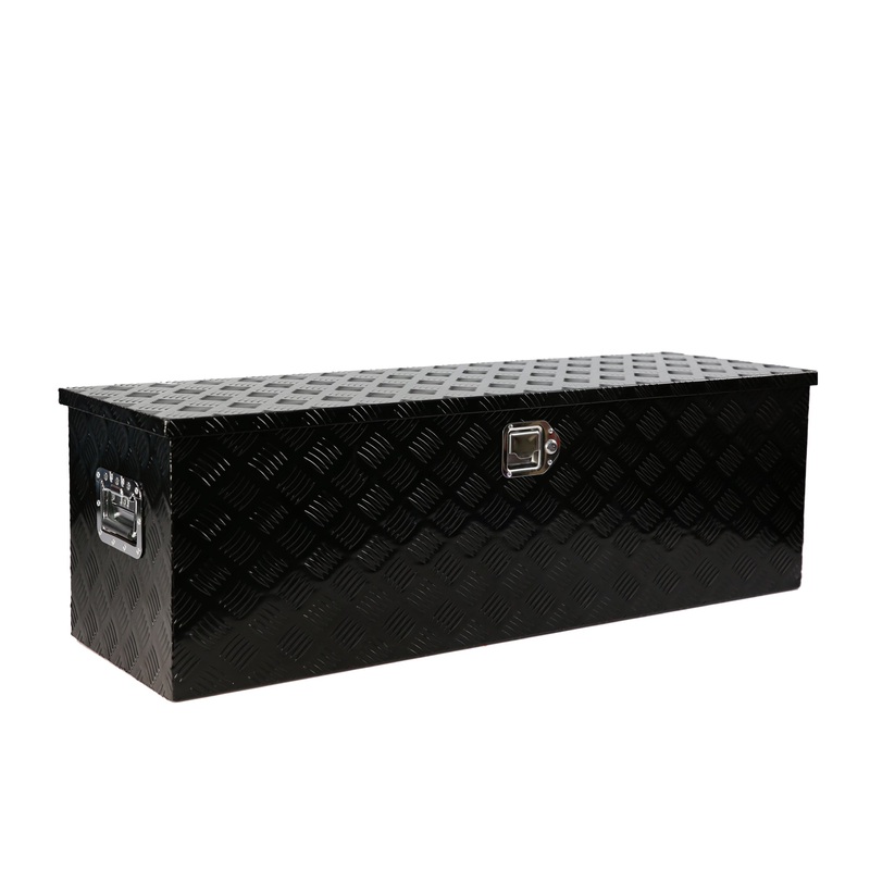 48 Inch Truck Box Heavy Duty Aluminum Stripes Plated Tool Long Box with Lock and Key 48″15.2″15.2″