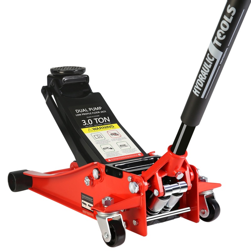 6600 Lbs Hydraulic Low Profile and Steel Racing Floor Jack with Dual Piston Quick Lift Pump Lifting Range 3.3″-18.5″