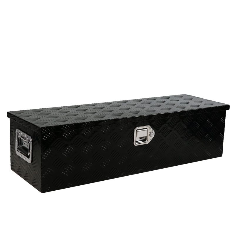 Aluminum Long Tool Box with Side Handle Lock and 2 Keys 38.8″12.8″10.4″
