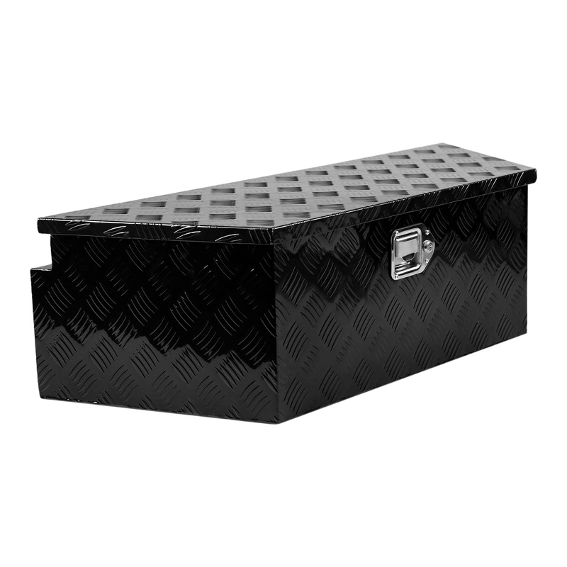 Aluminum Utility Trailer Tongue Tool Box 5 Bar Tread with Lock & Keys 38.8″x16.5″x12″