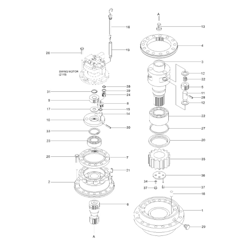 Swing Reduction 31E9-01050 31E9-01051 Fits For Hyundai R290LC-3 R290LC-7 R290LC3H R290LC7
