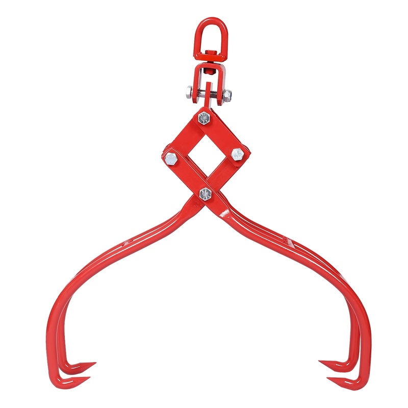 4 Claw Timber Log Lifting Logging Tongs Grabber 28″ Red