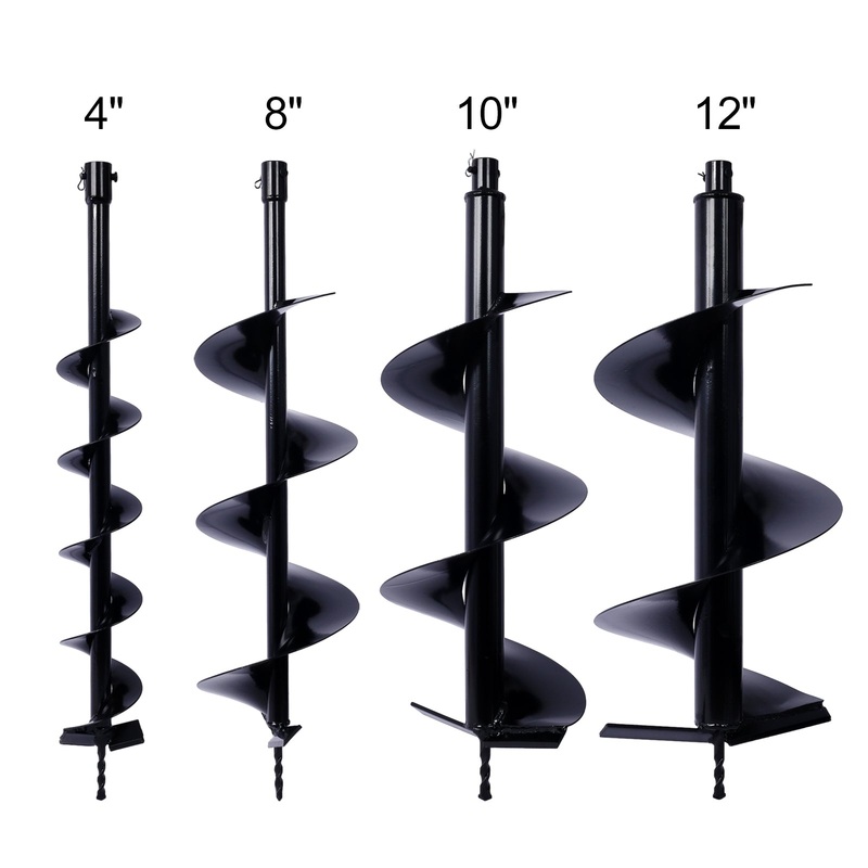 4IN+8IN+10IN+12IN Auger Drill Bit 3/4″ Shaft Digger Replacement Bits Earth