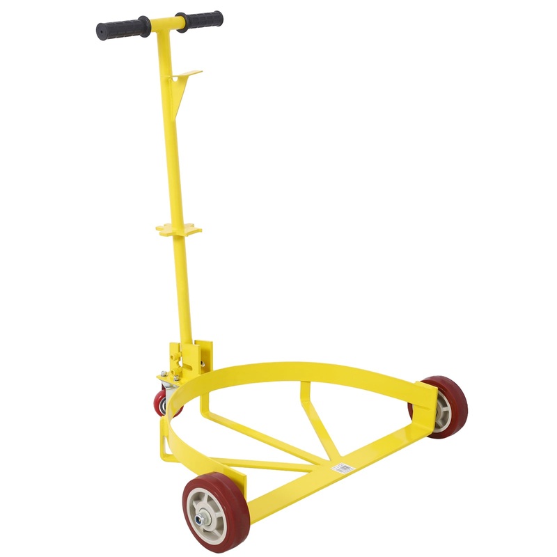 55 Gallon Low Profile Drum Dolly 1200 lb Capacity Steel–Yellow