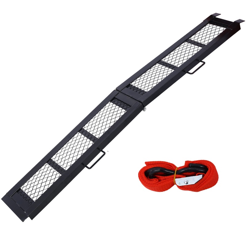 80″ Steel Loading Ramp 500LBS Capacity Portable Motorcycle Folding ATV