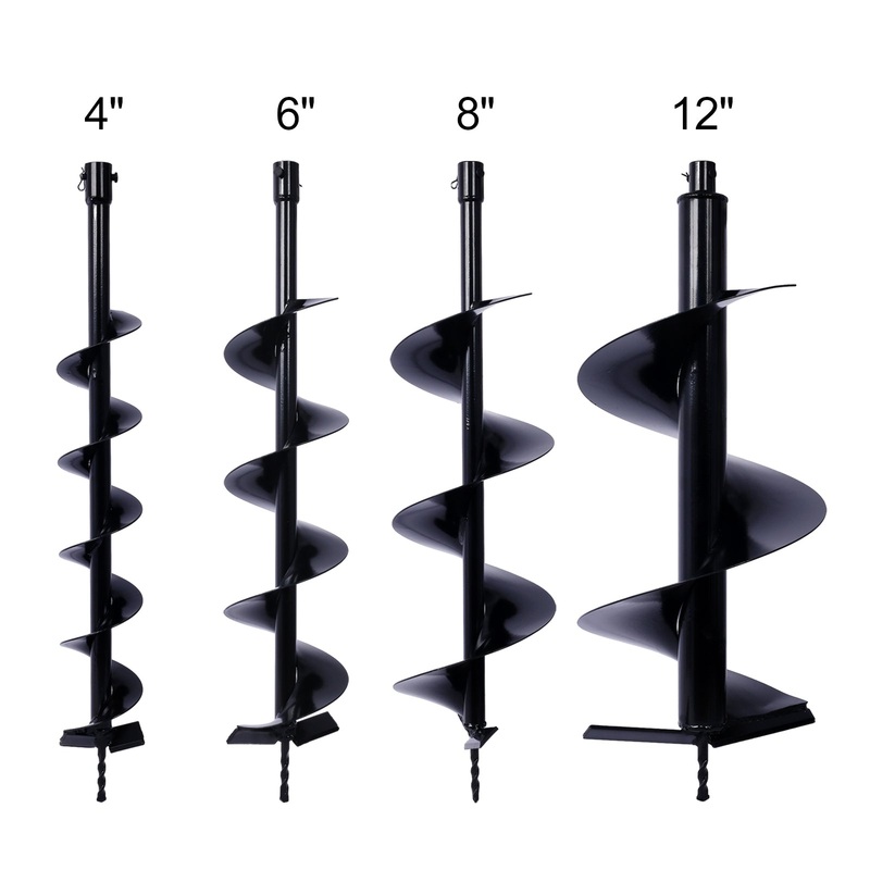 Auger Drill Bit 3/4″ Shaft Auger Digger Replacement Bits Earth 4 4IN+6IN+8IN+12IN