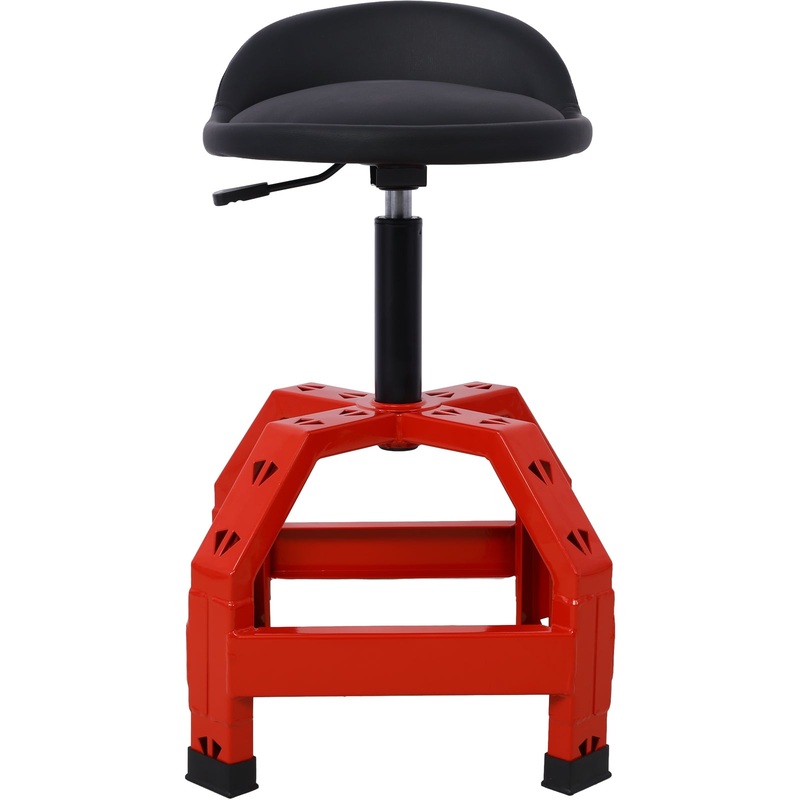 Pneumatic 360 Degree Swivel Stool Creeper Seat Heavy Duty 300 lbs Capacity–Red