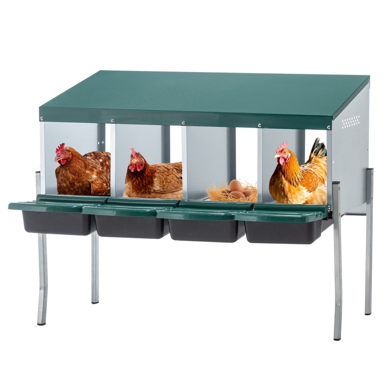 4-Hole Chicken Nest with Legs and Cover to Protect Eggs