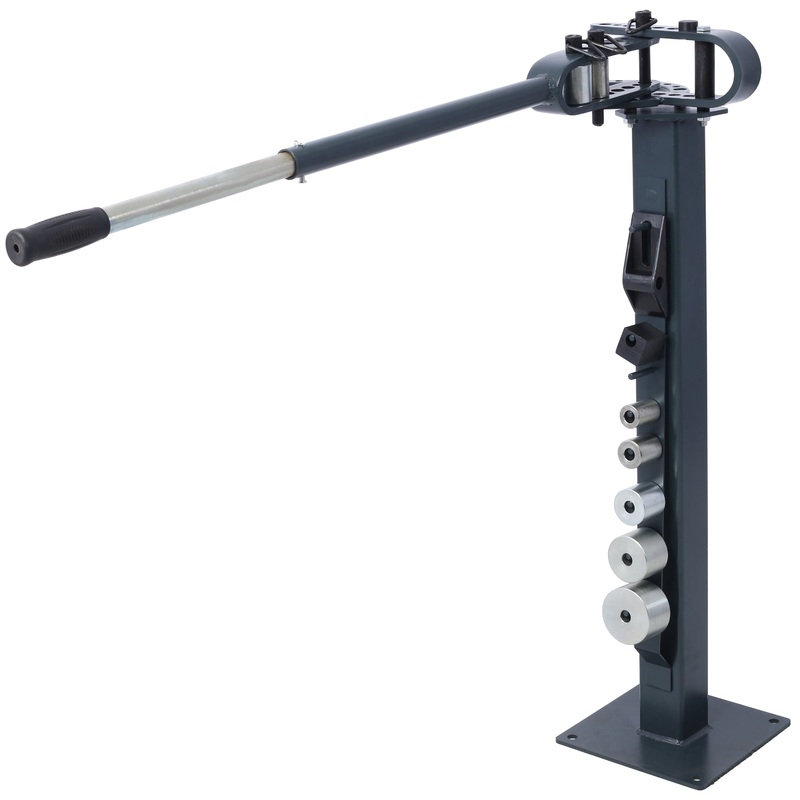 Compact Bender 7 Dies Versatile Metal Tubing 44′ Mount Powdercoat Telescoping Handle Maximum 5/8″ Thick 1-15/16″ Width Gray