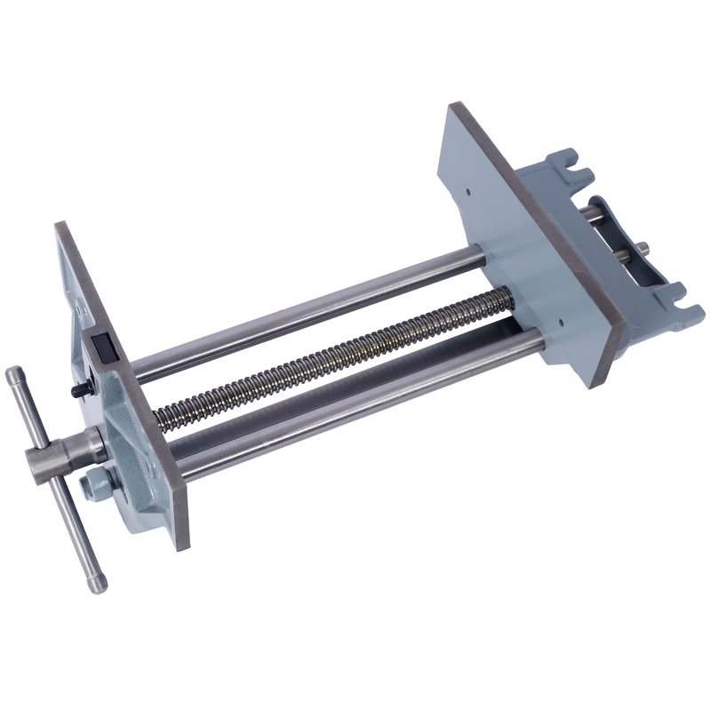 Rapid Action Woodworking Vise Quick Release Lever for Adjustments 10.5 Inch Jaw Width Made with Heavy-Duty Cast Iron–Gray