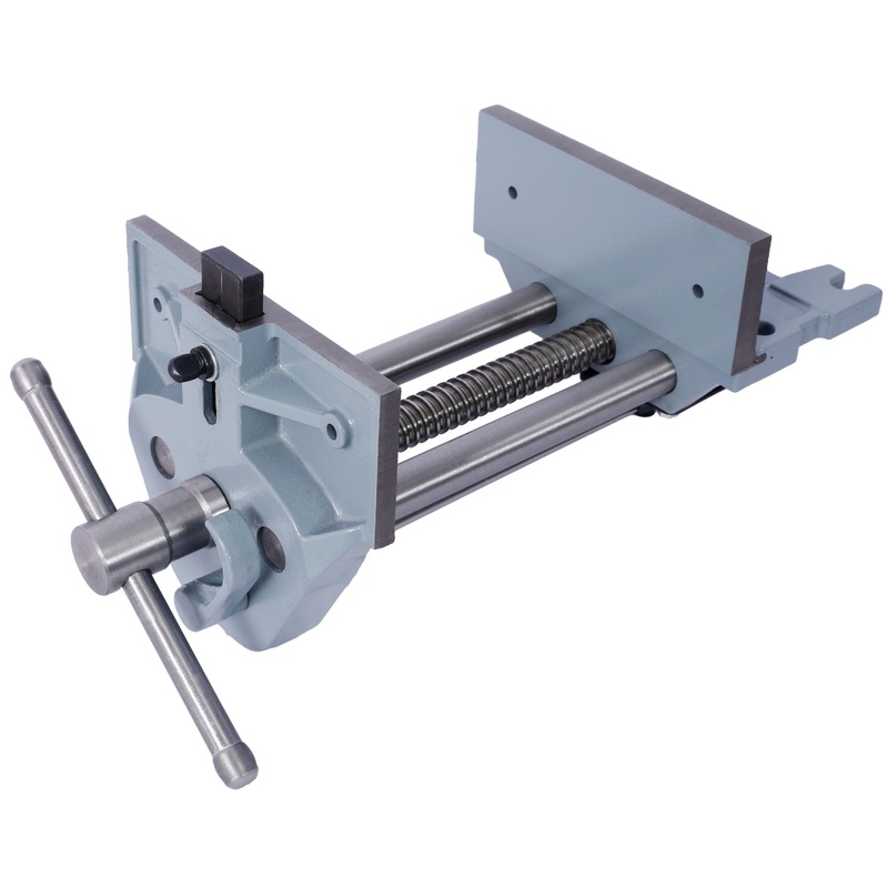 Rapid Action Woodworking Vise Quick Release Lever for Adjustments 7 Inch Jaw Width Made with Heavy-Duty Cast Iron-Gray