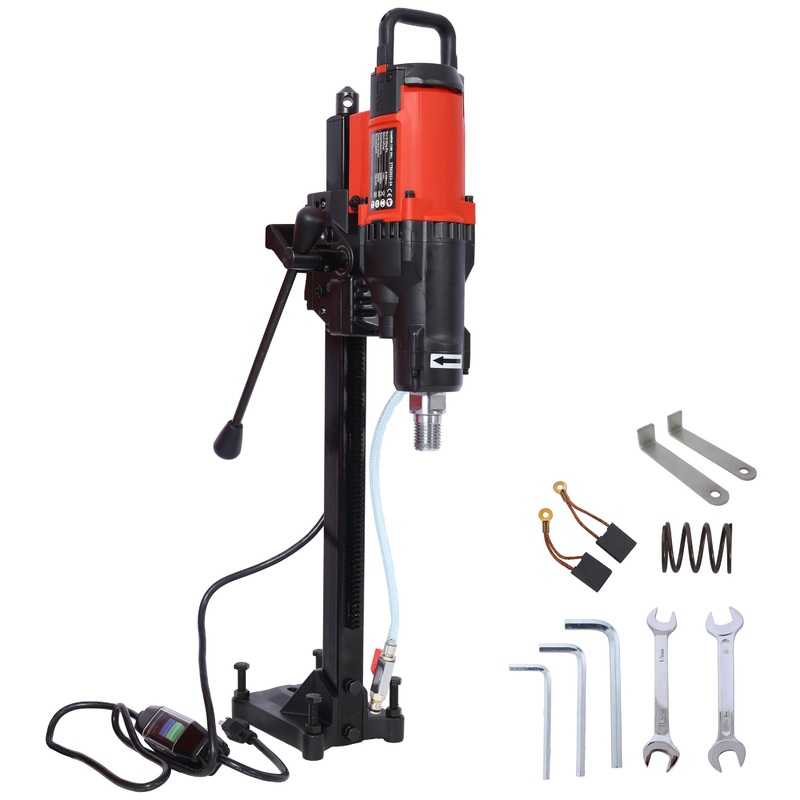 Diamond Core Drilling Machine 9in Wet&Dry Concrete Core Drill Rig with Stand 750RPM Speed 3200W