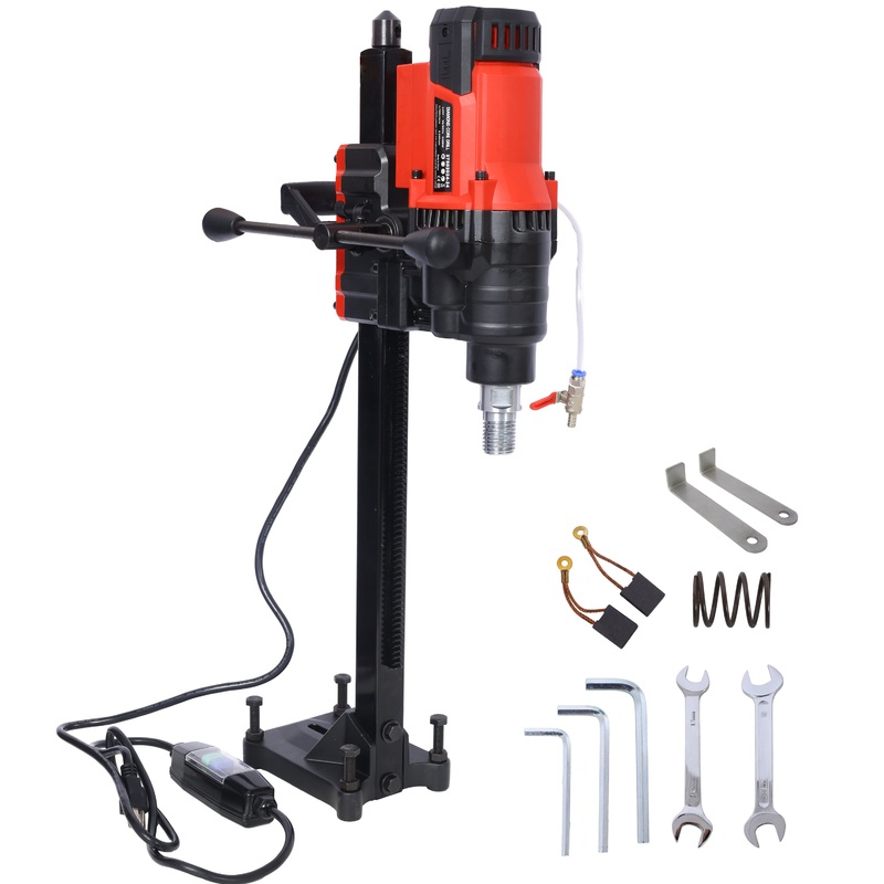 Diamond Core Drilling Machine Wet&Dry Drill Rig with Stand 700RPM Speed 9.4in Diameter 3200W