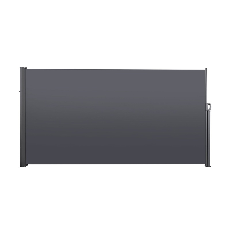 Retractable Patio Side Awning 118.1 in x 70.87 in UV-Resistant Waterproof Dark Grey Metal Frame