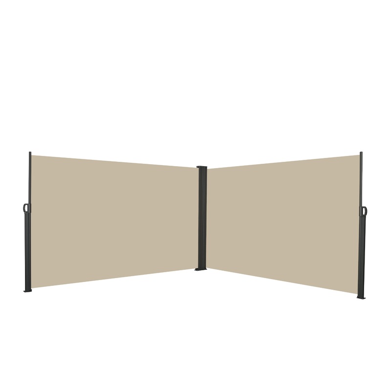 Retractable Side Awning 276 x 71 in Waterproof and UV-Resistant–Beige