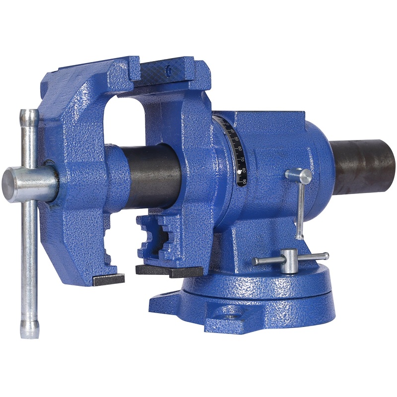 5″ Multi-Jaw Rotating Bench Vise Multipurpose 360-Degree Rotation Clamp on Vise with Swivel Base and Head 5inch–Blue