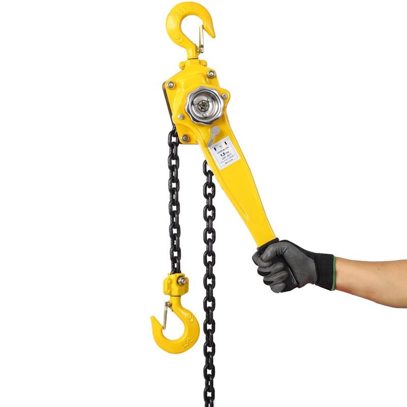 Lever Chain Hoist 1 1/2 Ton 3300LBS Capacity 10 FT with Heavy Duty Hooks Ratchet Block Lift Puller