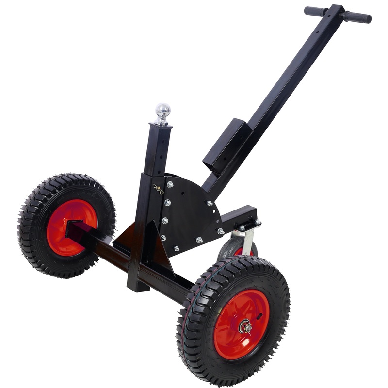 2-in-1 Heavy Duty 1,500lbs Trailer Dolly Load Capacity Mover 2″ Hitch Ball 24”-35.4” Adjustable Height RV Boat–Black Red