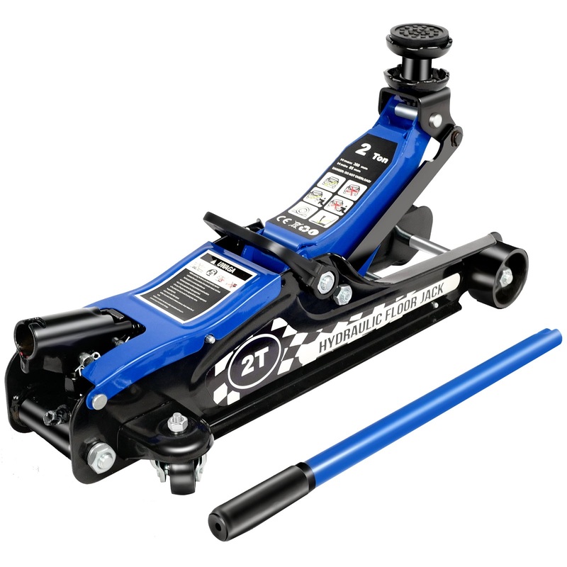 2 Ton 4400lbs Low Profile Floor Jack Hydraulic Lifting Range 85mm/3.35″-360mm/14.17″–Blue