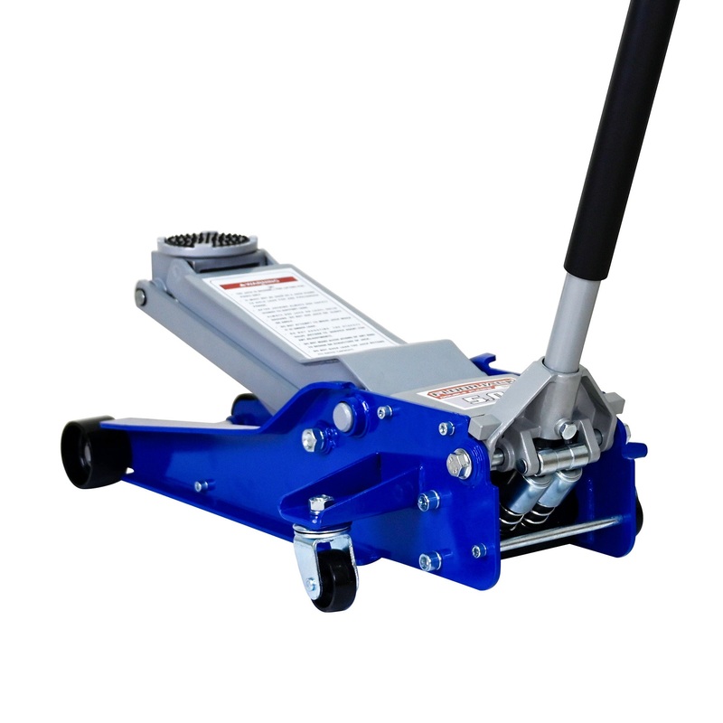 5 Ton Low Profile Floor Jack Heavy-Duty Steel Racing with Dual Piston Quick Lift Pump Lifting Range 4″-21″