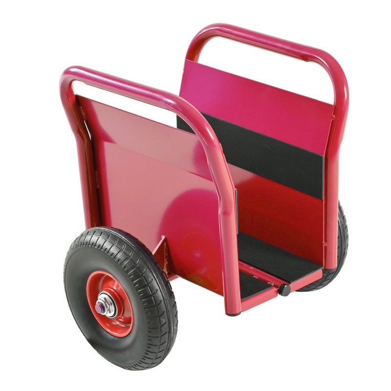 Heavy Duty Panel Dolly Slab Two Nice Handles 10″ Solid Rubber Tires Super Weight 1000 LBS All-Terrain Movement–Red