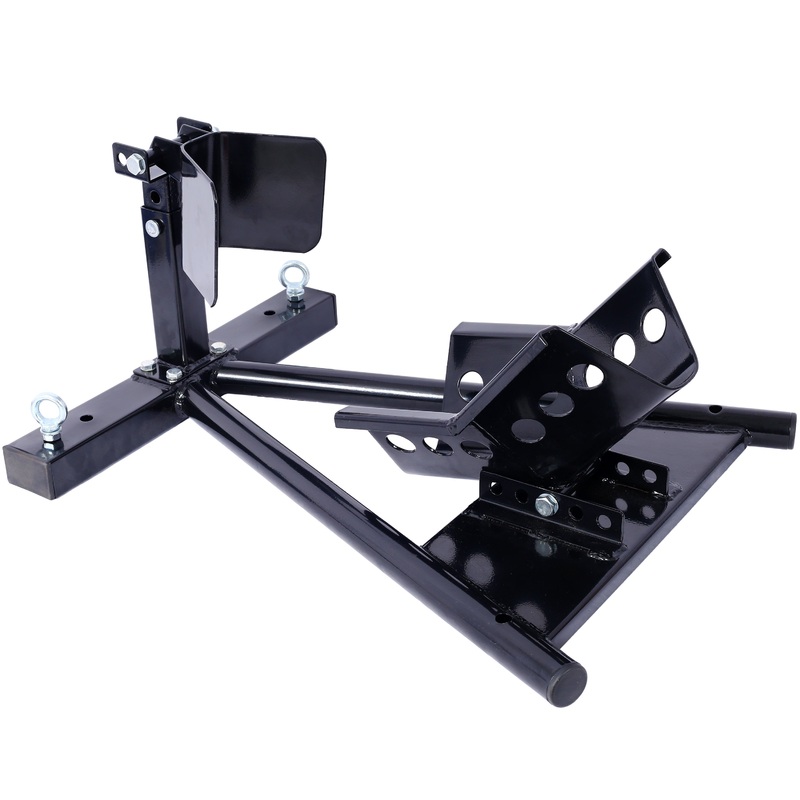 Motorcycle Front Tire Motorbike Chock for 17″-21″ Wheels Locking Adjusting Stand–Black