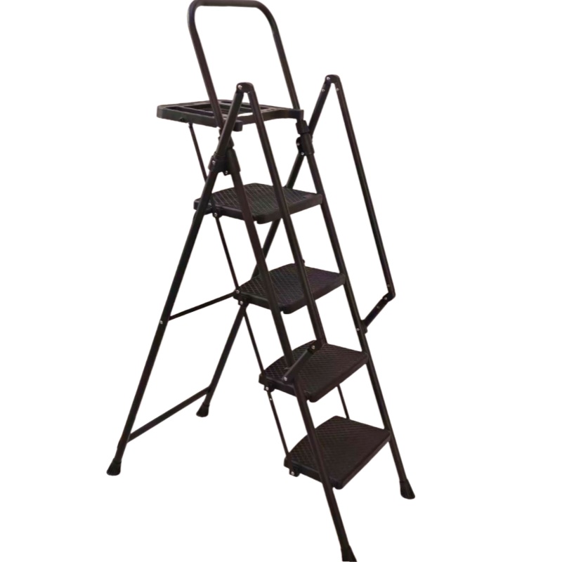 4-Step Ladder Folding Step Stool with Non-Slip Wide Pedals Soft Handle Non-Slip Feet Sturdy Steel Construction 440 lbs Capacity