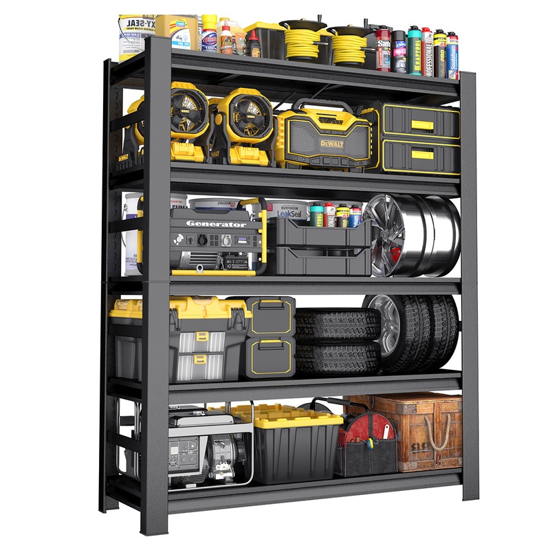 5-Layer Storage Rack Heavy-Duty Adjustable Metal Requires Assembly 87’H * 47’W * 23.6’D