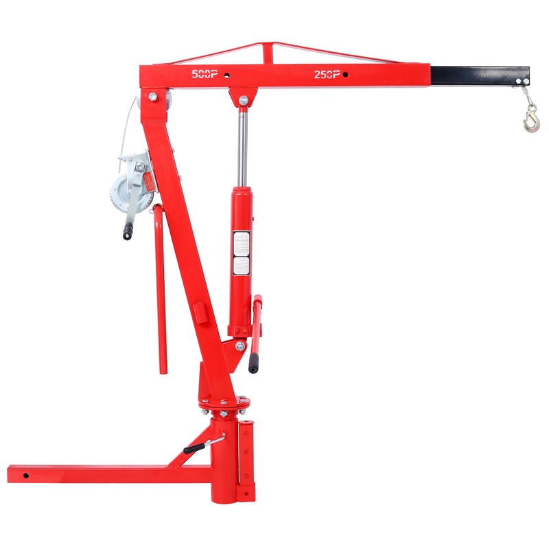500Lb Pickup Truck Hydraulic PWC Dock Jib Engine Hoist Crane Hitch Mount Lift 2′–Red
