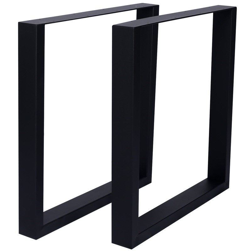 Set of 2 Square Table Legs 28X24′ Wide Metal Table Legs Heavy Duty Steel