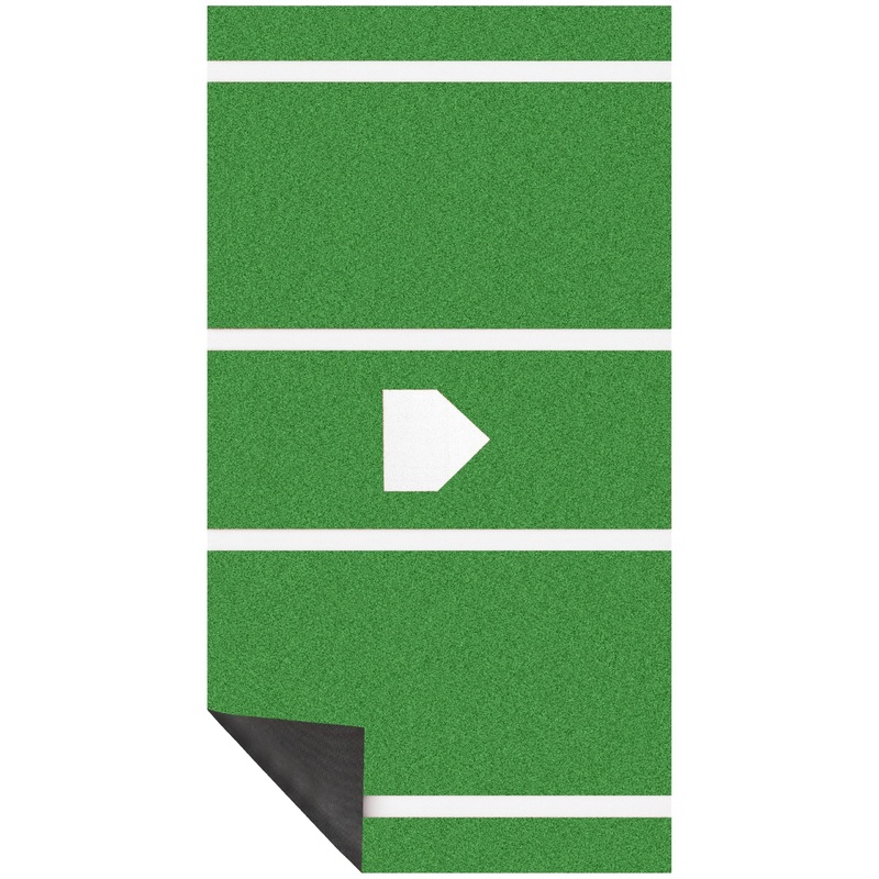 10 x 3.8 ft Indoor/Outdoor Portable Baseball Softball Hitting Mat Non-slip Rubber Bottom Batting Cage Mat with Home Plate–Green
