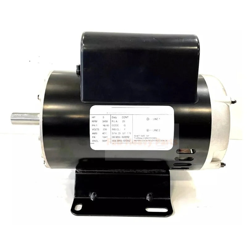 230V 3450 RPM 1 Phase 5HP 7/8” Shaft 184 Frame Electric Motor 160-0338 S160-0338 Z-D26719 Fits for Craftsman Air Compressor