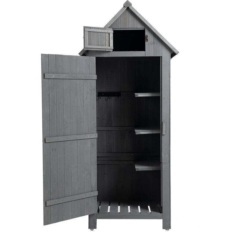 30.3’L X 21.3’W X 70.5’H Outdoor Storage Cabinet Tool Shed Wooden–Gray