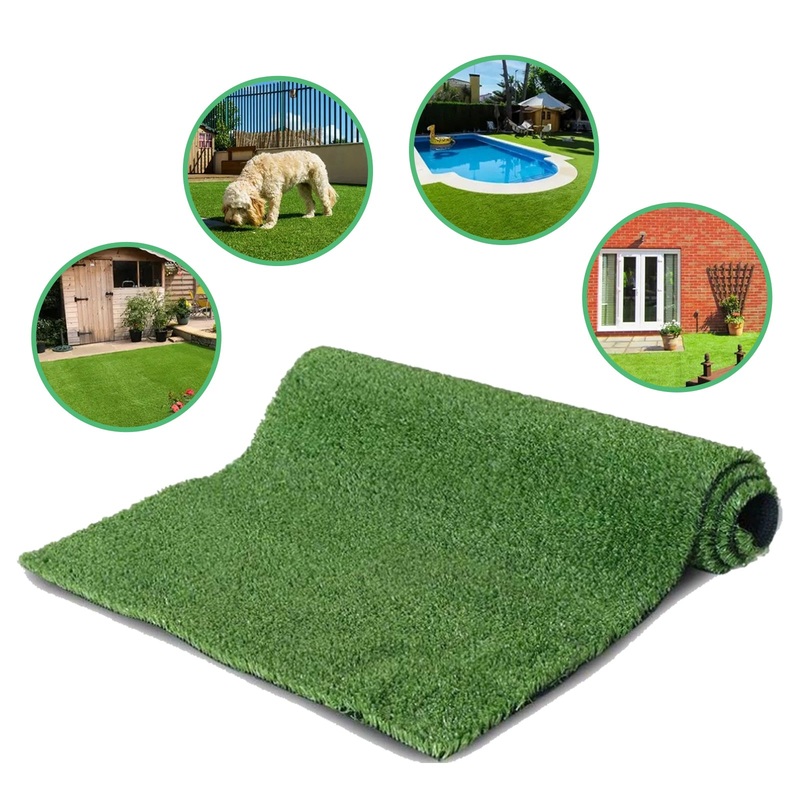 3ft x 16ft Premium Artificial Turf Mat with Drainage Holes Thick Fake Grass with Rubber Backing (Grass Height 0.6 inches/1.5cm)