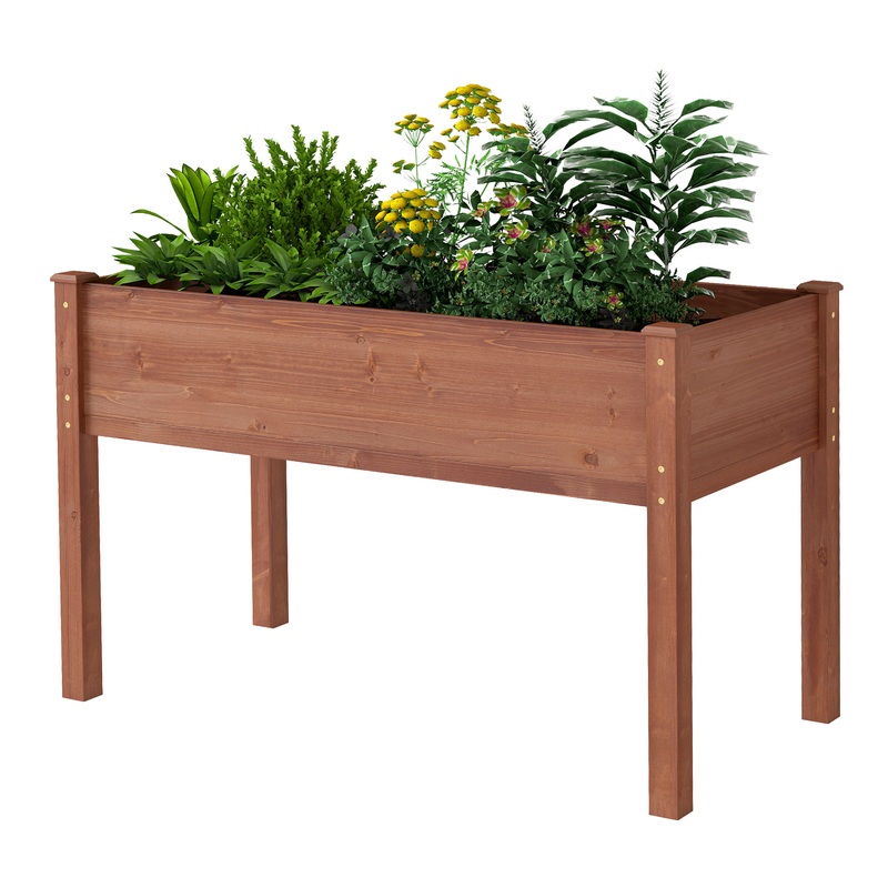 48x24x30 inch Raised Garden Bed with Legs Elevated Wooden Planter Box