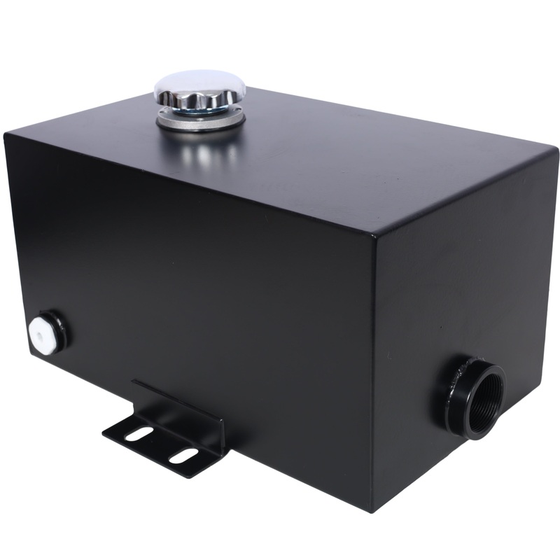 5 Gallon 14 Gauge Steel Hydraulic Fluid Reservoir Tank with Inlet 1-1/2′ FNPT and Outlet 3/4′ FNPT–Black