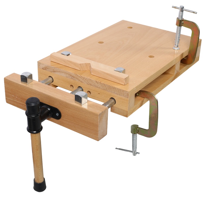 Woodworking Bench Vise Portable Hard with 2 G-Type Fixing Clips 4 Limit Blocks Quick-Release Handle