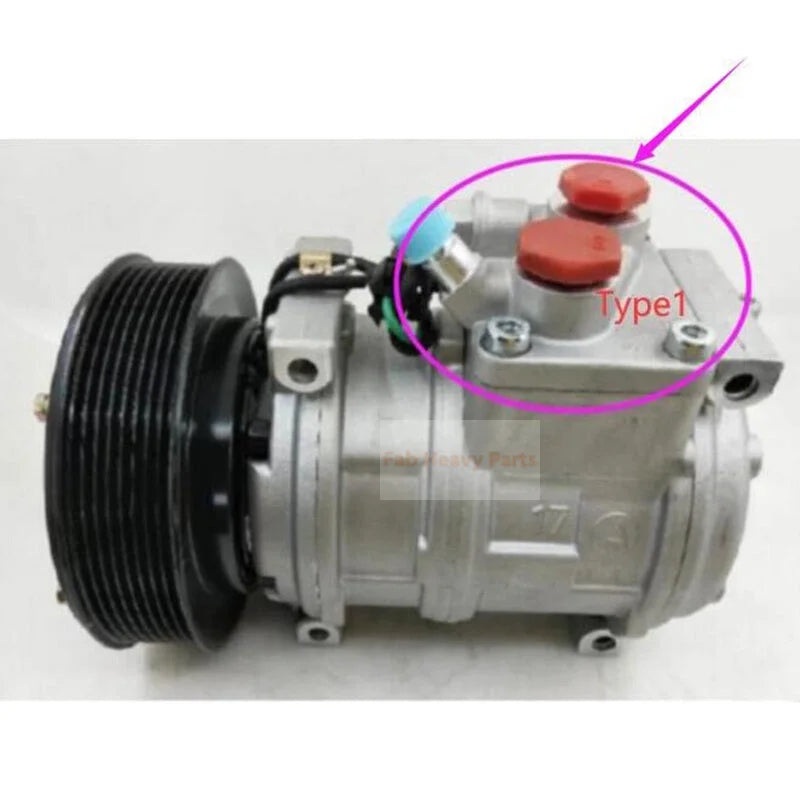 10PA17C A/C Compressor DH400539 Fits for Hitachi Excavator ZX200LC ZX250 Zaxis210F-3 Zaxis240F-3 Zaxis290F-3 Type1