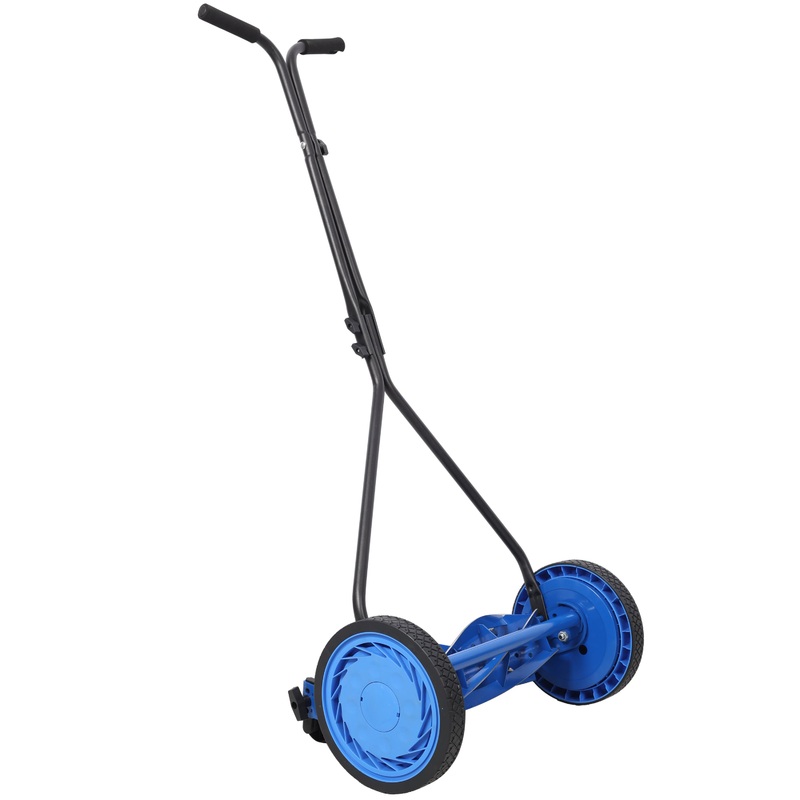 16in Push Lawn Mower Push Reel Lawn Mower–Blue