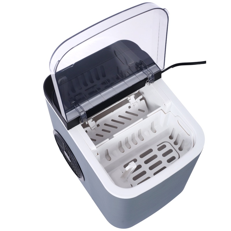 Ice Maker with Basket and Scoop Countertop Portable Self-Cleaning 9 Cubes in 6 Mins 26 lbs per Day ETL and FDA Certificate