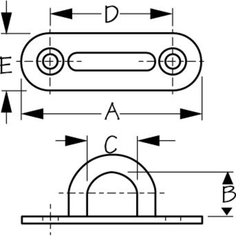Sea-Dog Line 089701-1 0897011 Oblong Pad Eye 2-1/8″ Stainless