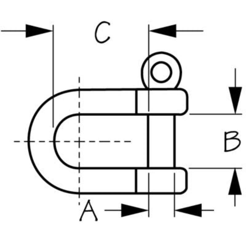 Sea-Dog Line 147108 Seadog Stainless Steel “D” Shackle, 5/16″